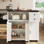 LIKIMIO 51" Mobile Kitchen Island Cart with Drop Leaf & Power Outlet