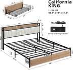 LIKIMIO Charging Storage Bed Frame