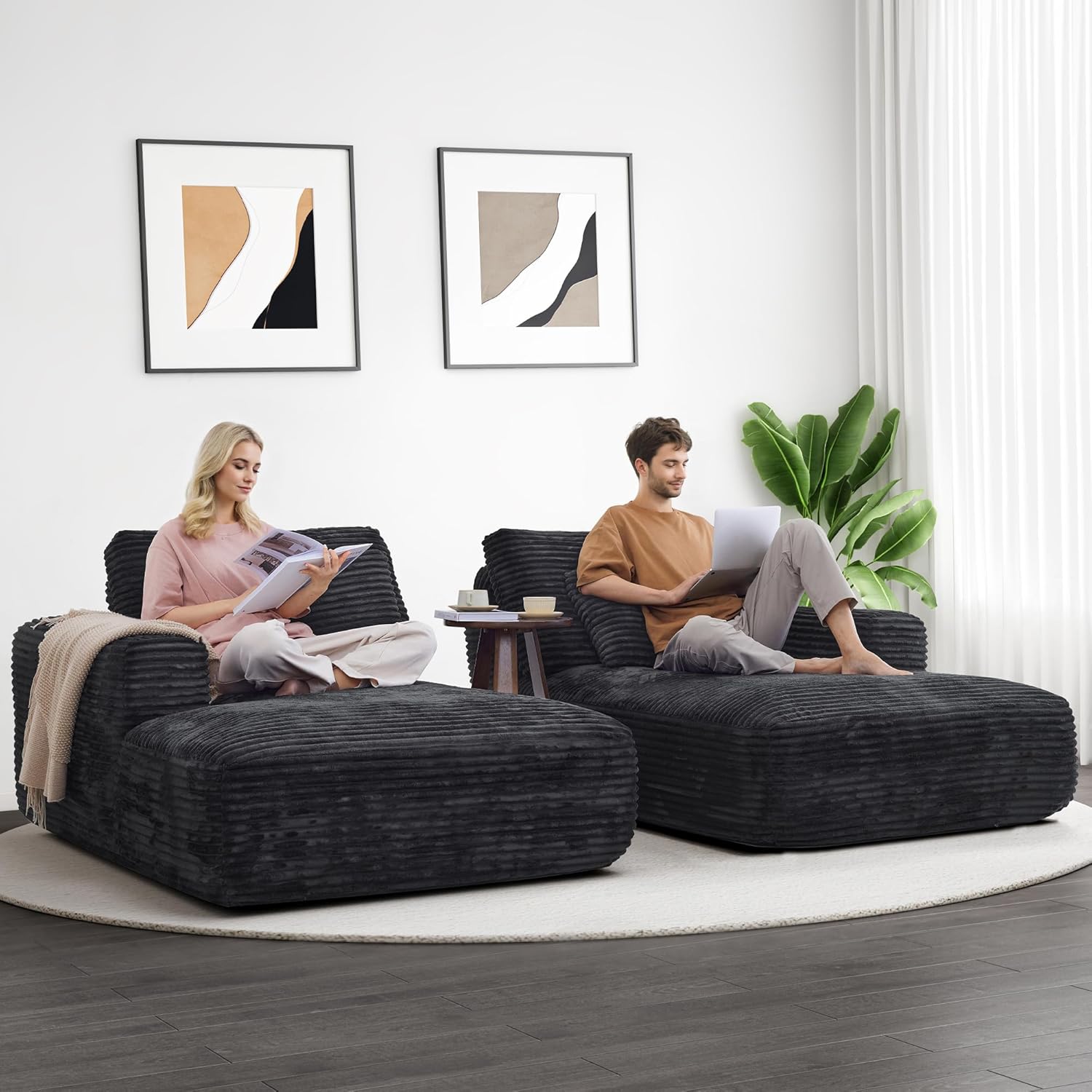 LIKIMIO 93”  Cloud Corduroy Sofa Bed