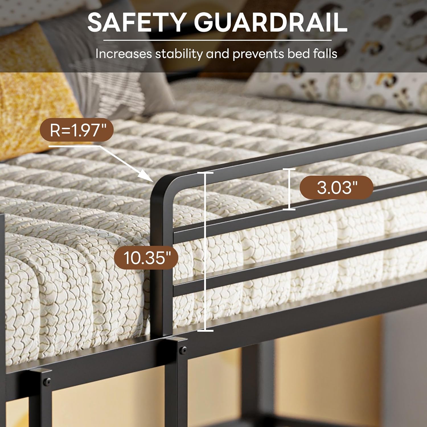 LIKIMIO Metal Dormitory Bed Frame（3-Tier）