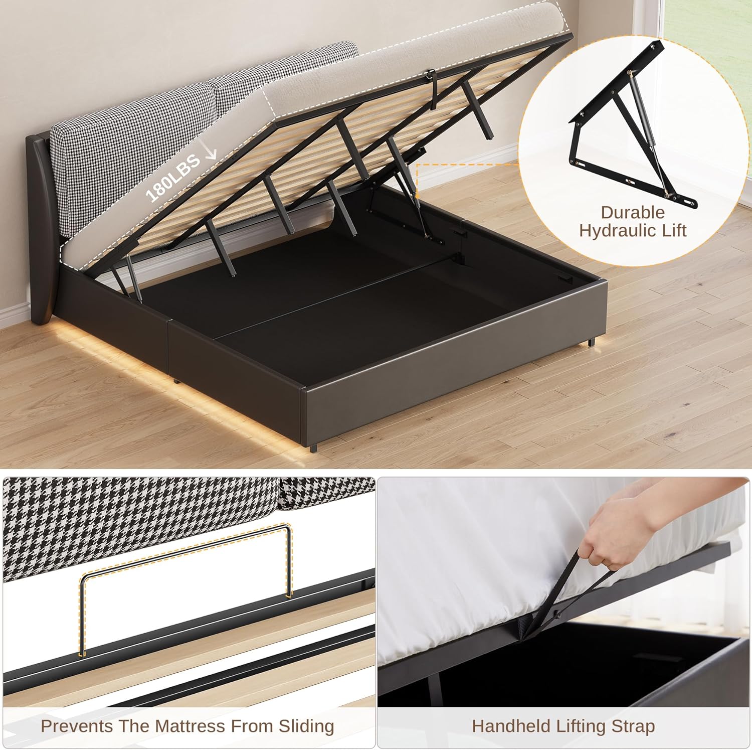 LIKIMIO Lift Up Storage Bed