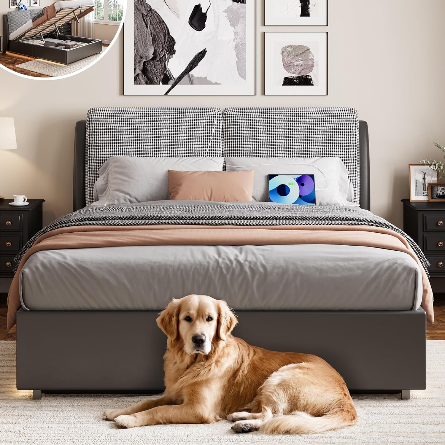 LIKIMIO Lift Up Storage Bed