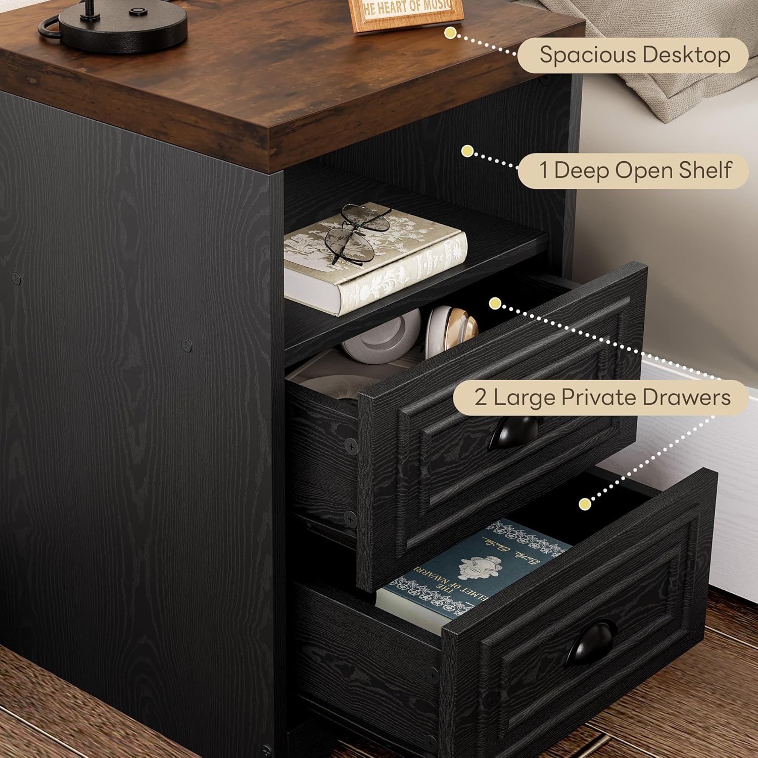 LIKIMIO Farmhouse End Table