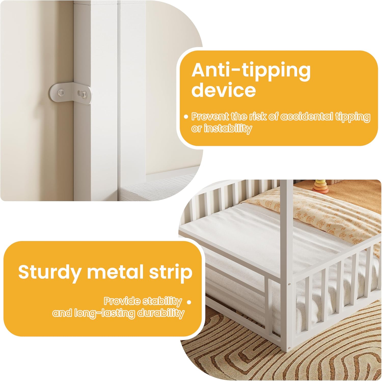 LIKIMIO Floor-standing Storage Loft Bed Frame