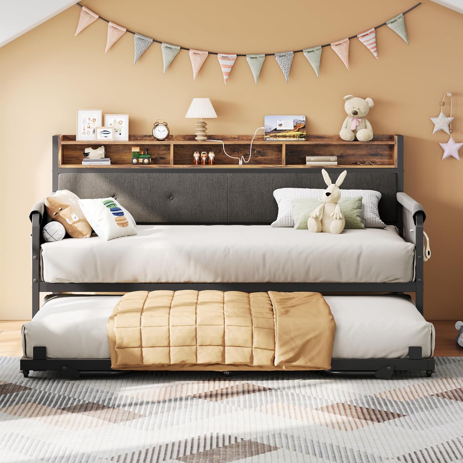 LIKIMIO Storage Sofa Bed on Casters