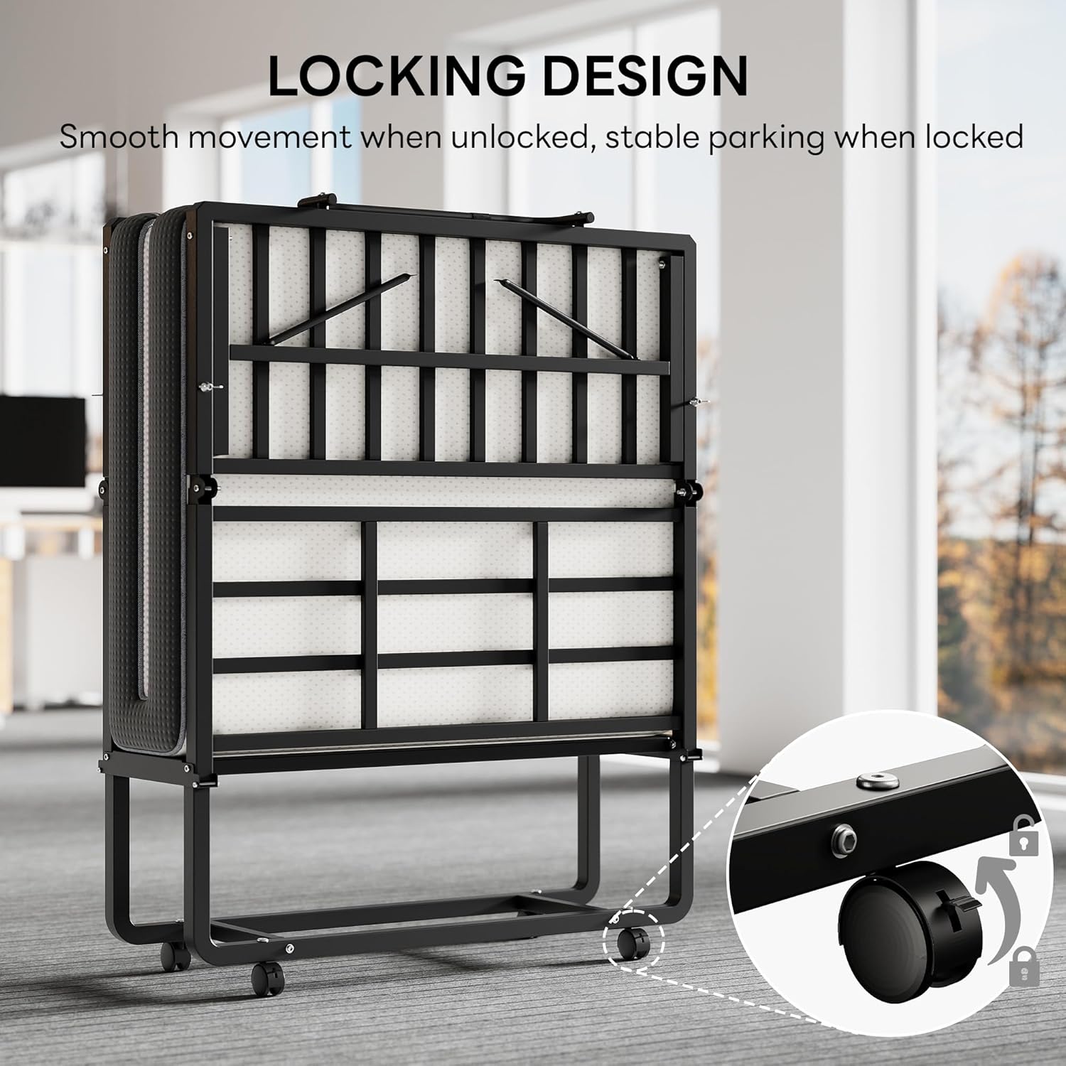 LKIMIO Portable Folding Bed & Marttress