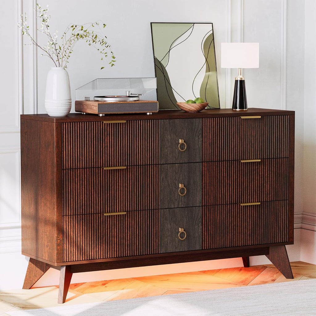 LIKIMIO Walnut 9-Drawers Dresser (55")