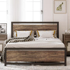 LIKIMIO Walnut Bed Frame
