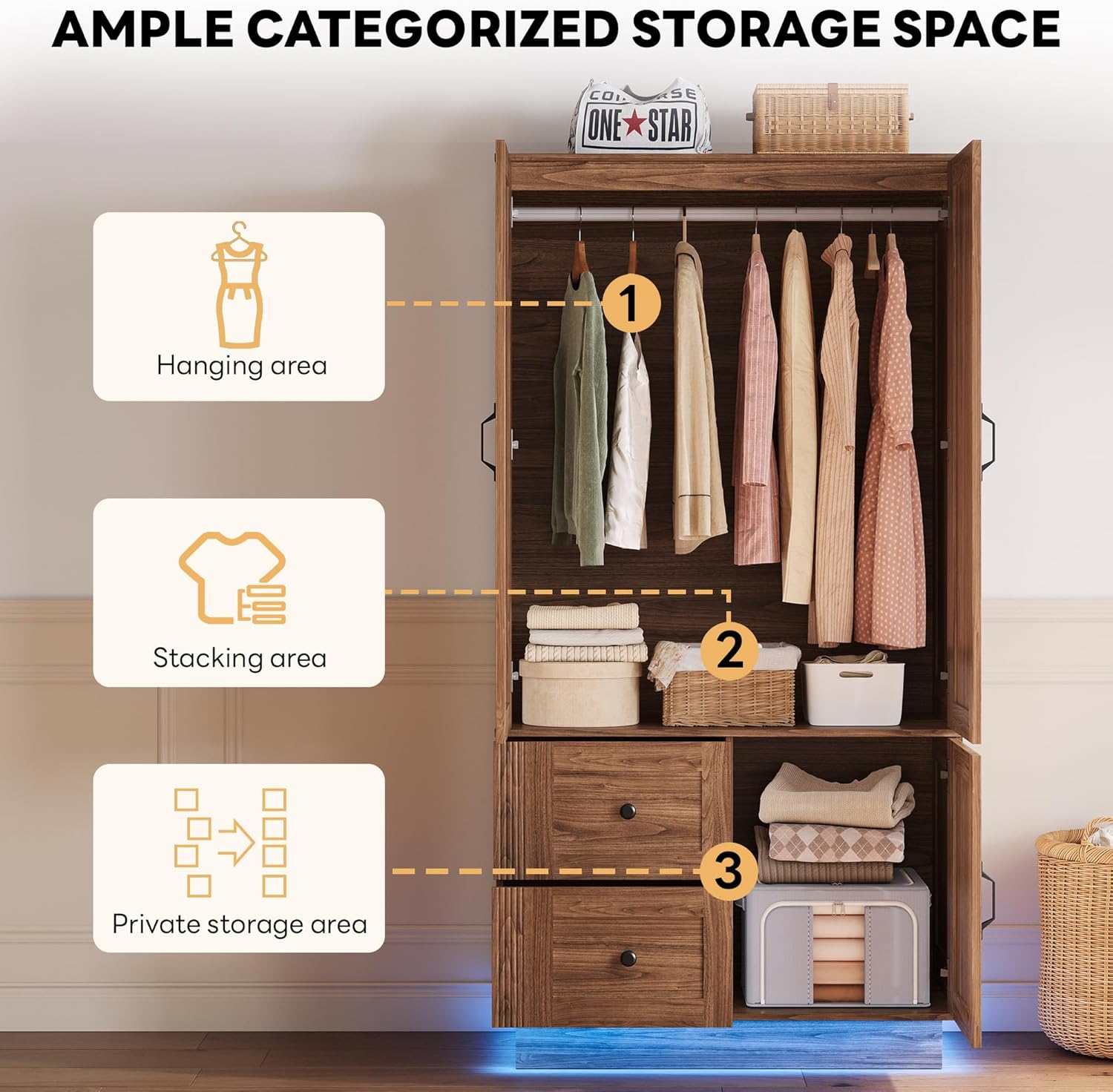 LIKIMIO 70“ Wooden Closet