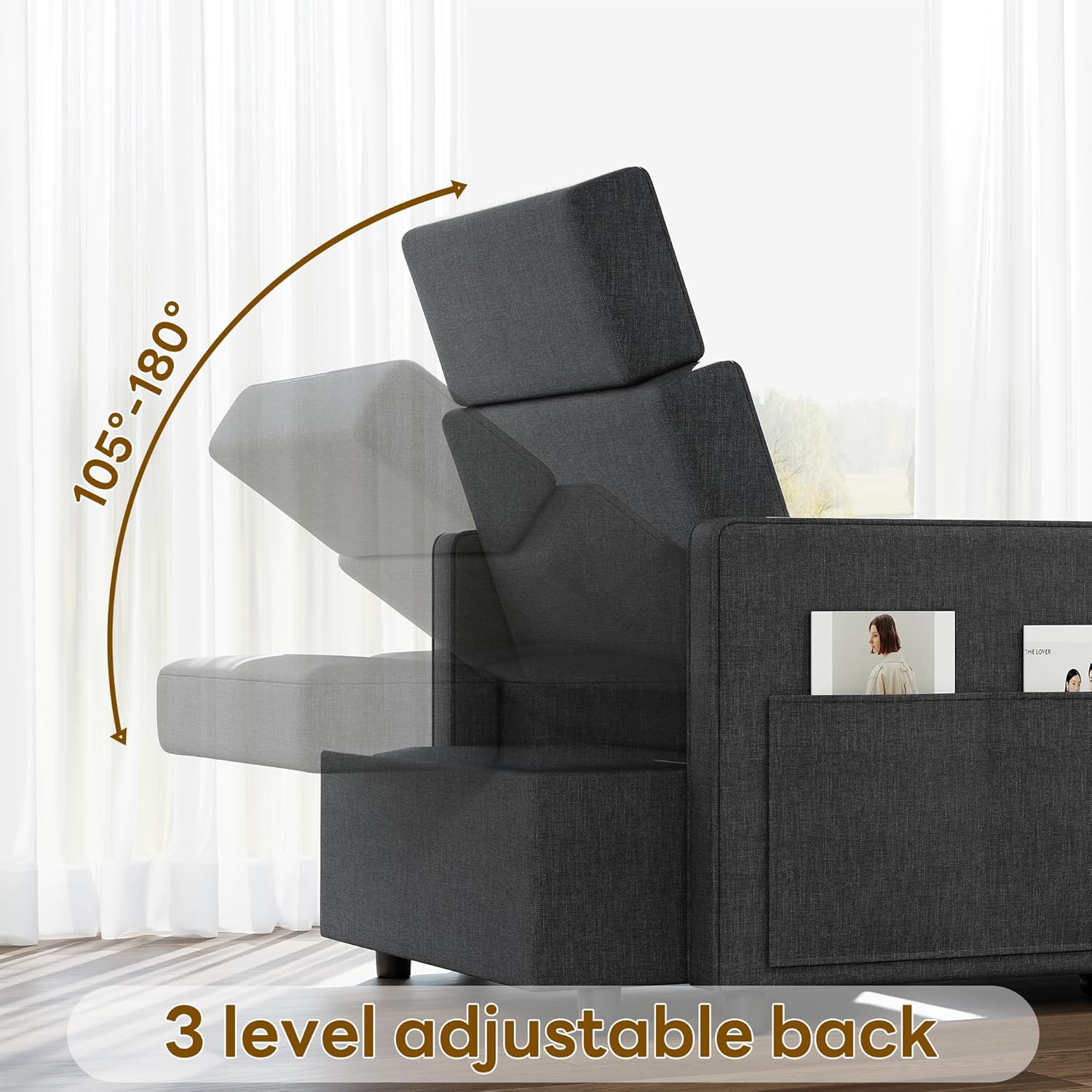 LIKIMIO 3-in-1 Sleeper Sofa Bed