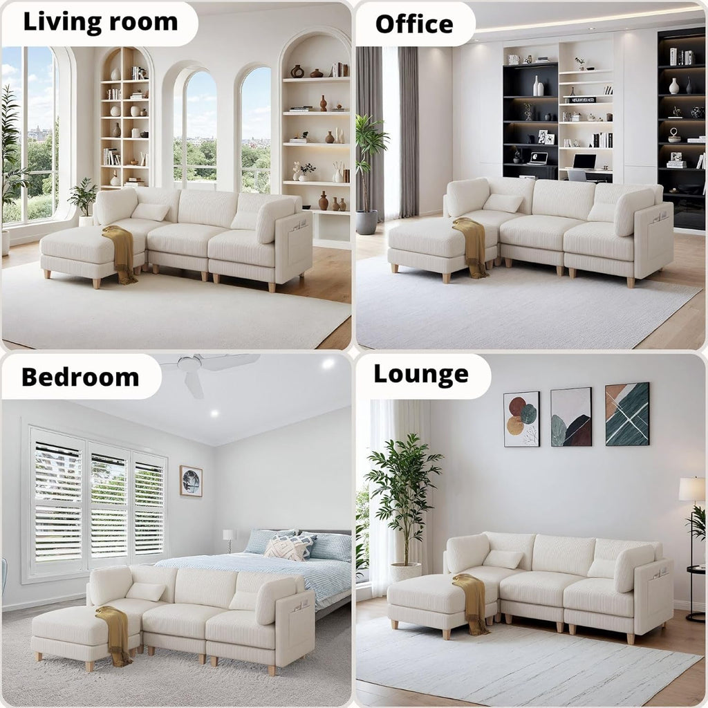 LIKIMIO 91.1" L-Shaped Sectional Sofa