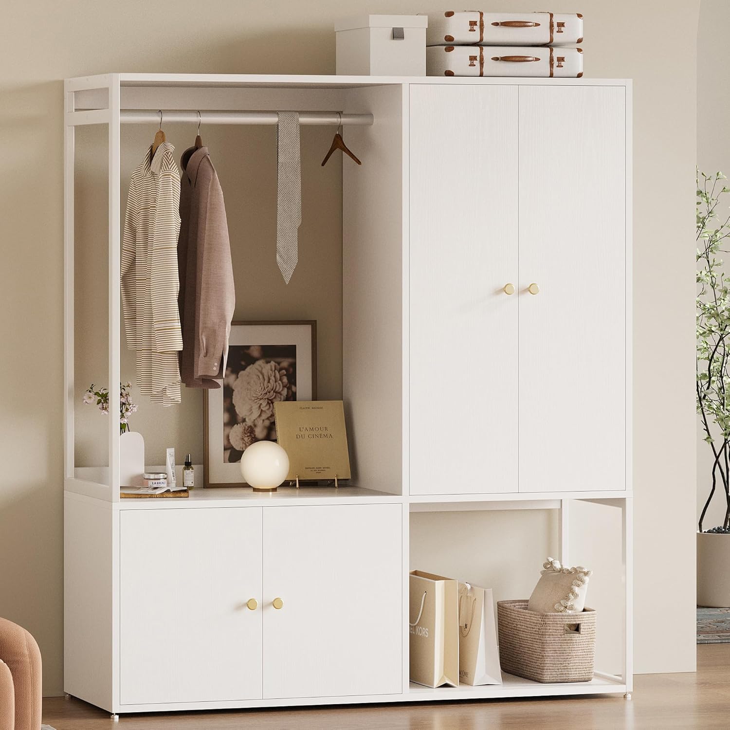 LIKIMIO 63”  Hanging Rod Closet