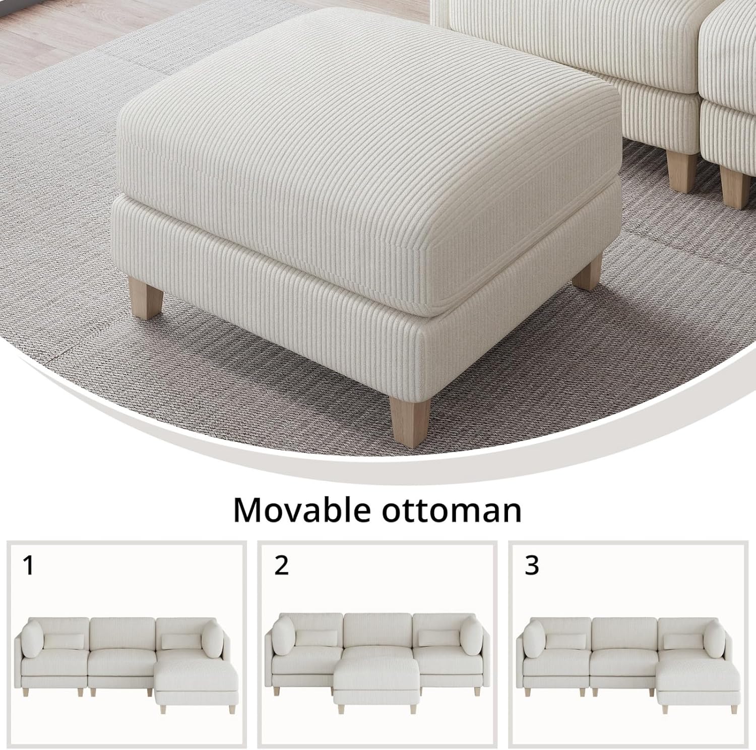 LIKIMIO 91.1" L-Shaped Sectional Sofa