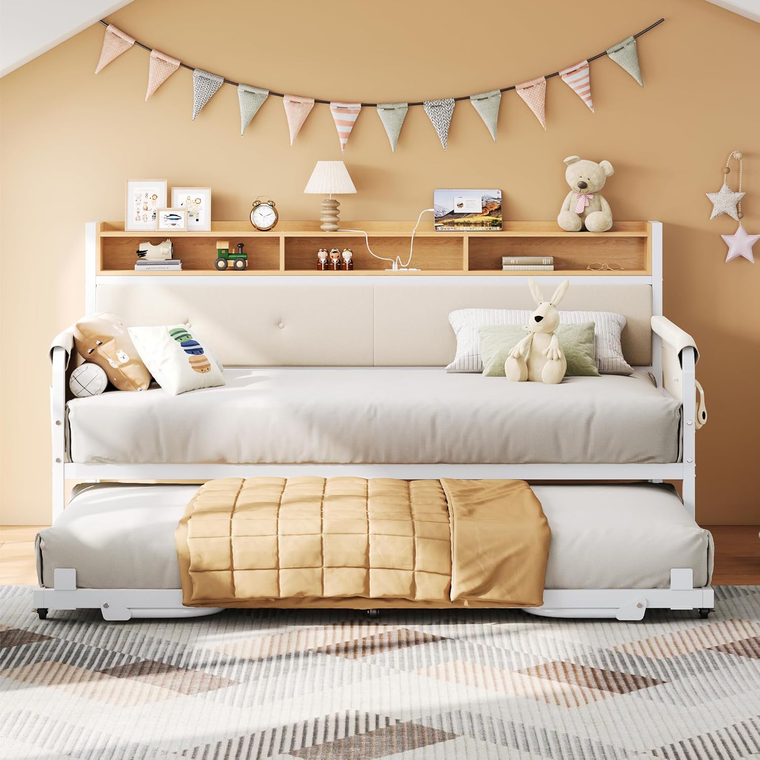 LIKIMIO Storage Sofa Bed on Casters