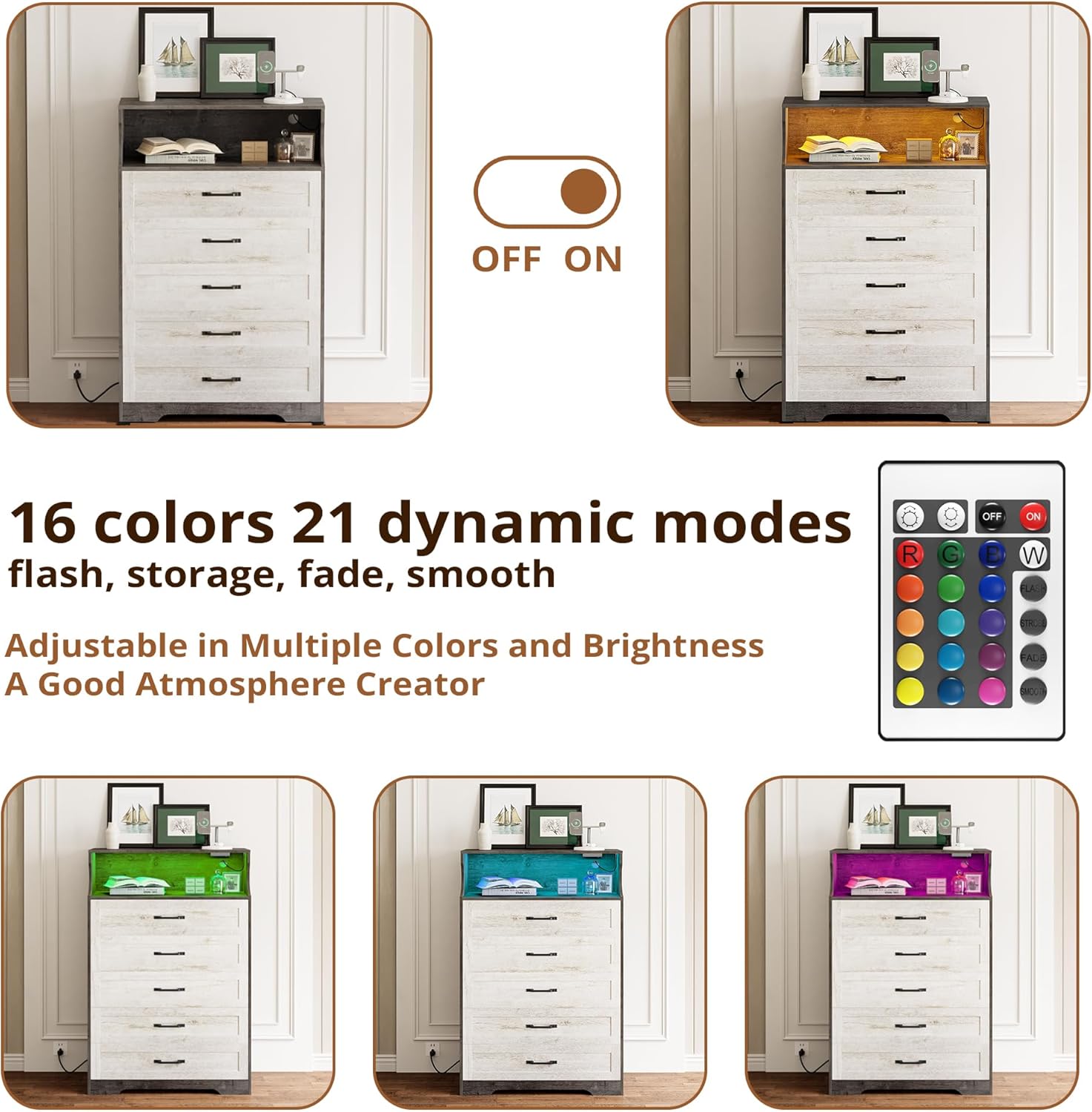 LIKIMIO LED Wooden Tallboy (48.4")