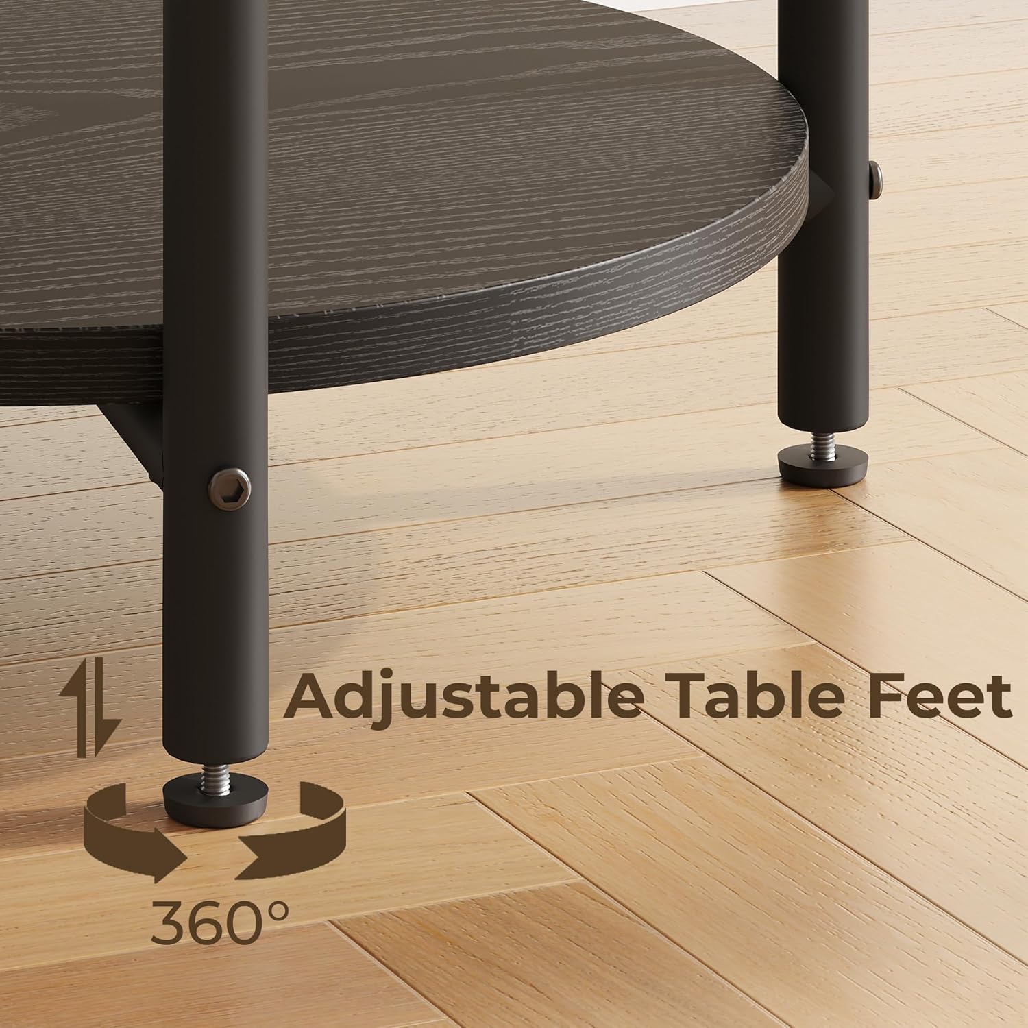 LIKIMIO 2-Tier Round End Table