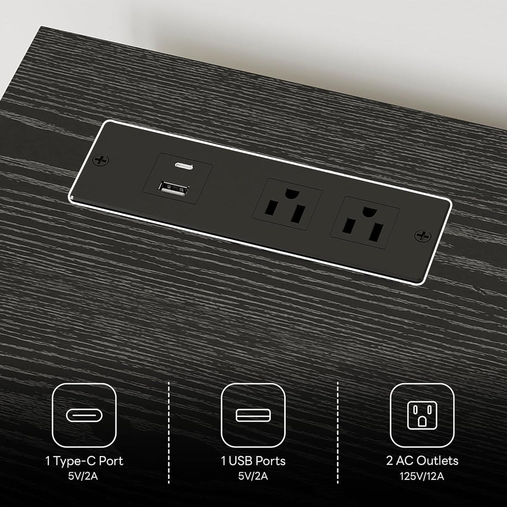 LIKIMIO 5-Drawer 43" Tall Dresser with Built-in Charging Station