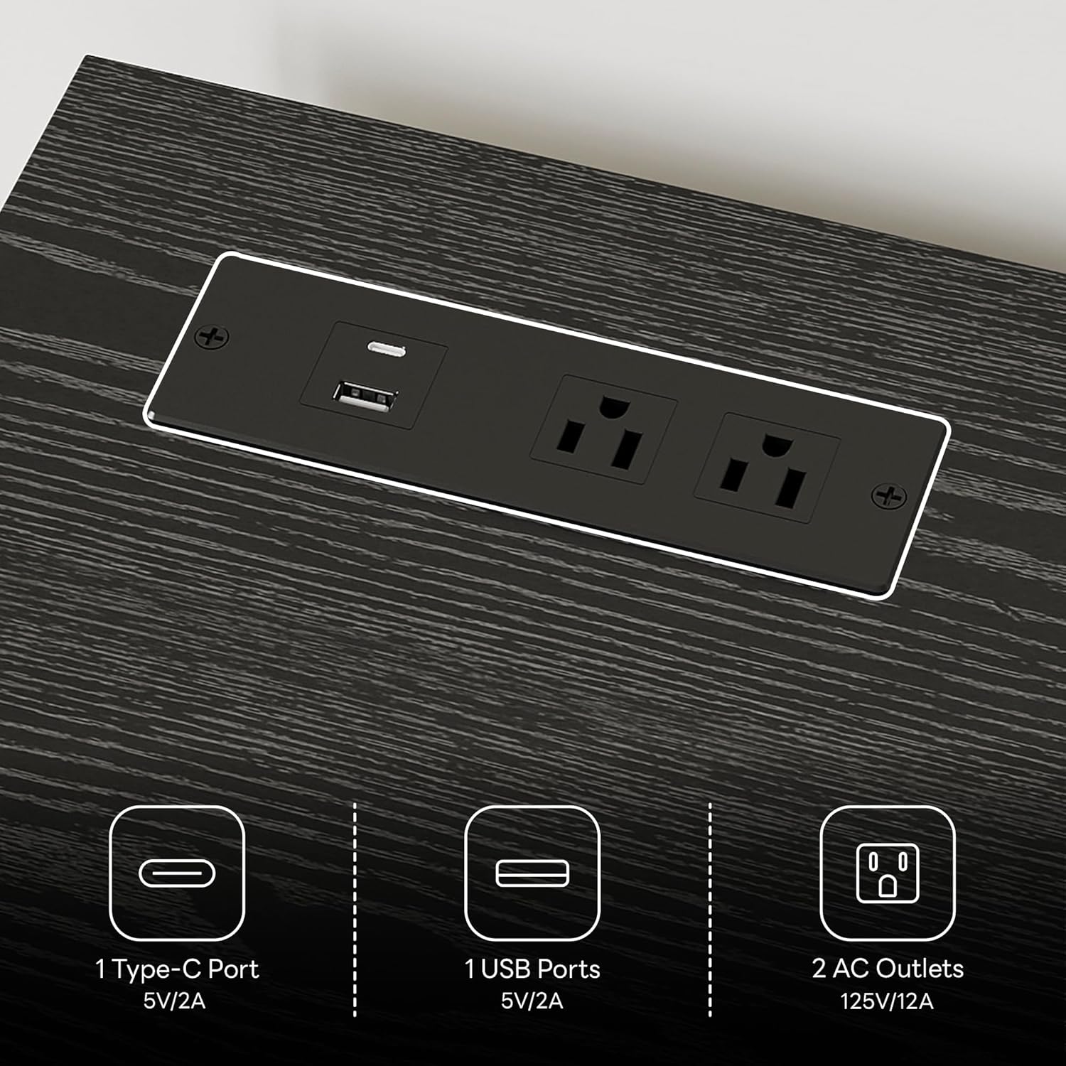 LIKIMIO 5-Drawer 43" Tall Dresser with Built-in Charging Station