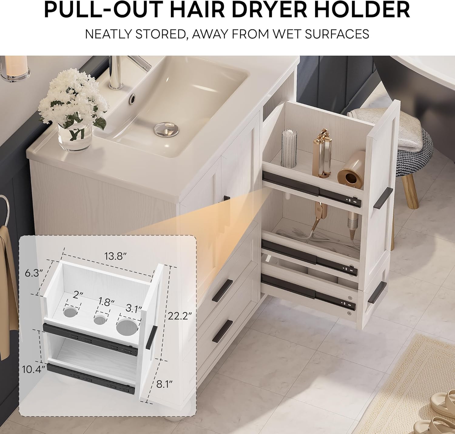LIKIMIO Modern Wooden Bathroom Vanity (30"/36")