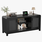 LIKIMIO TV Stand with Power Outlet for TVs up to 65", Black