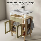 LIKIMIO 30 inch Bathroom Vanity with Sink, Bathroom Vanities Cabinet with Ceramic Sink