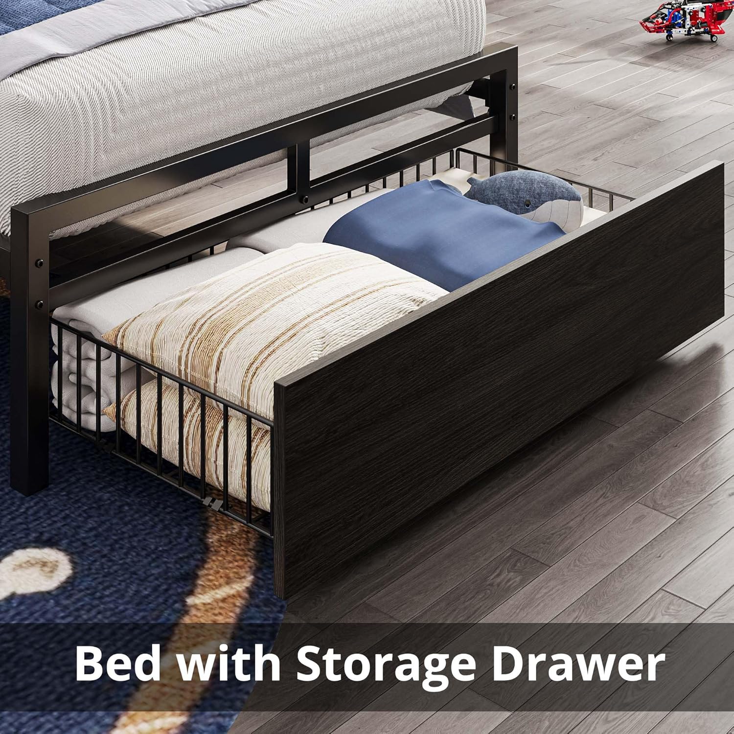 LIKIMIO Drawers and Storage Sockets Bed Frame
