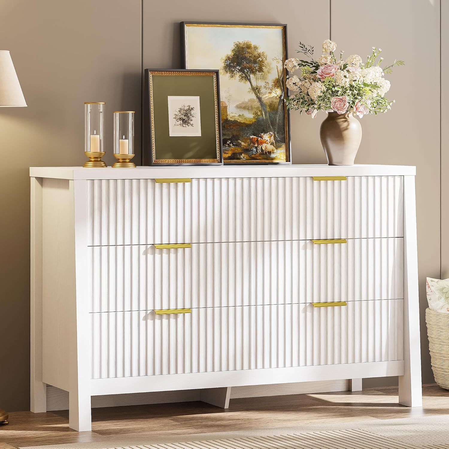 LIKIMIO Grooved Wood Dresser （59“）