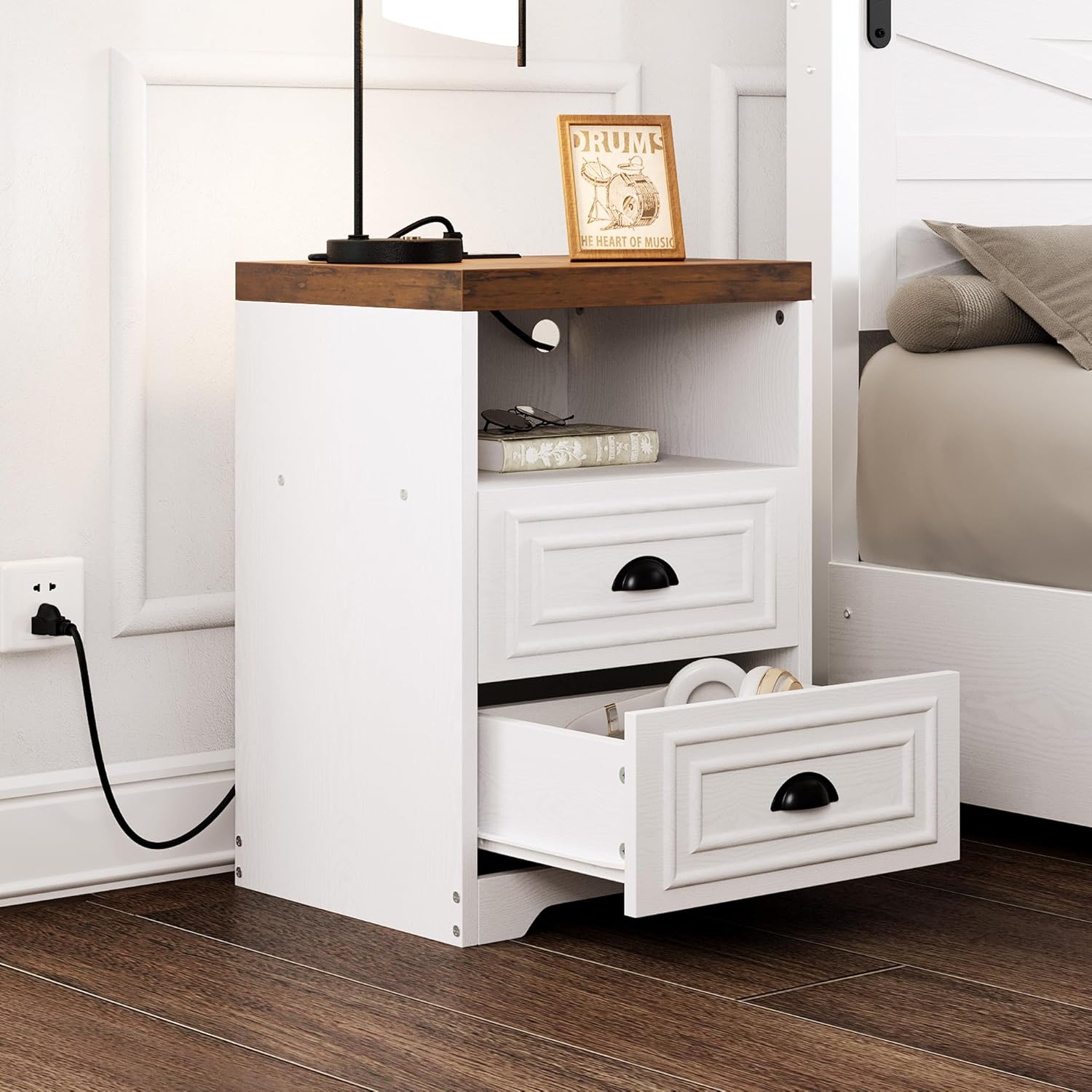 LIKIMIO Farmhouse End Table