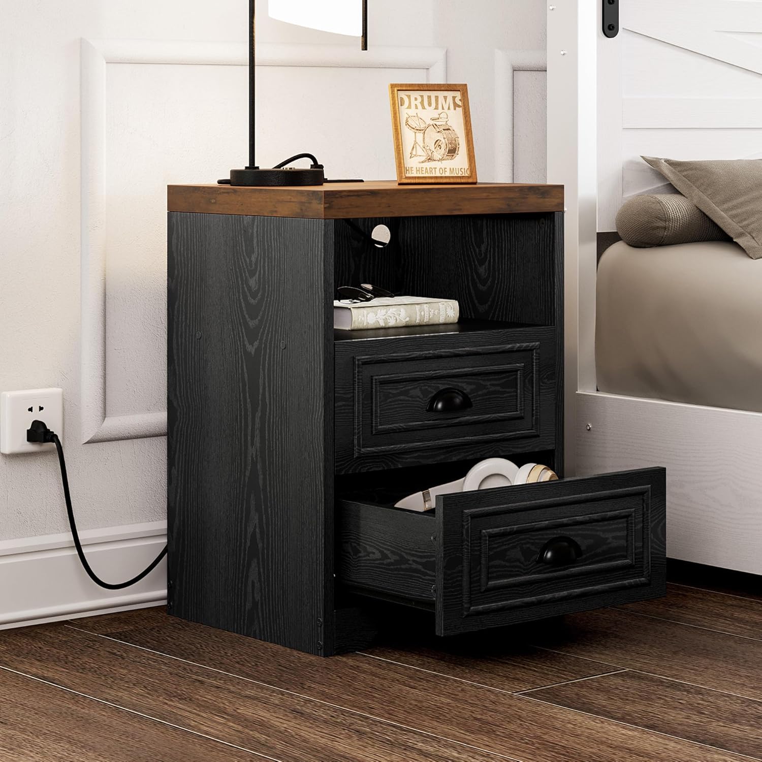 LIKIMIO Farmhouse End Table