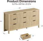 LIKIMIO Wave-patterned Nine-drawer Chest of Drawers (59”)