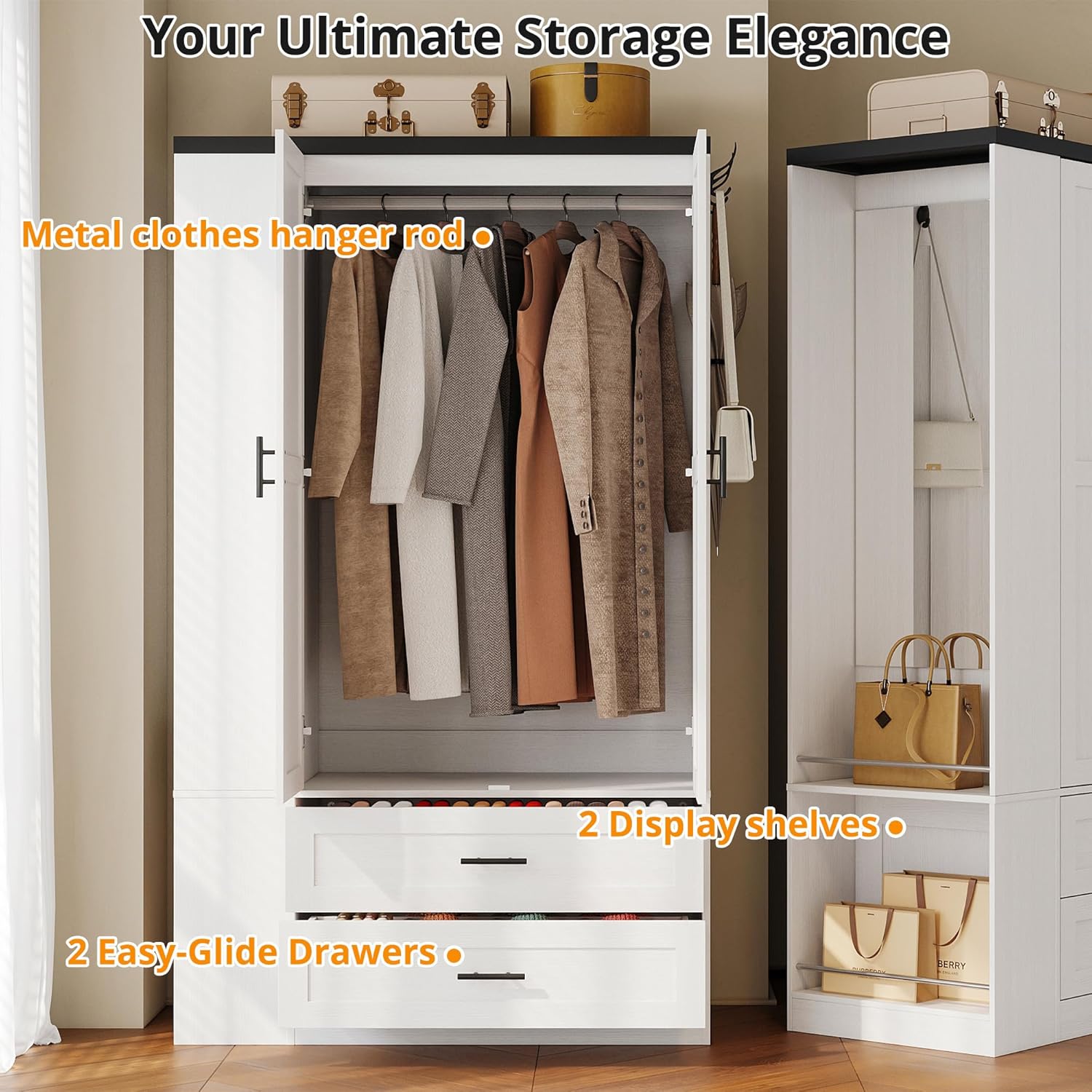 LIKIMIO Hidden Dressing Mirrorr Wardrobe（70“）