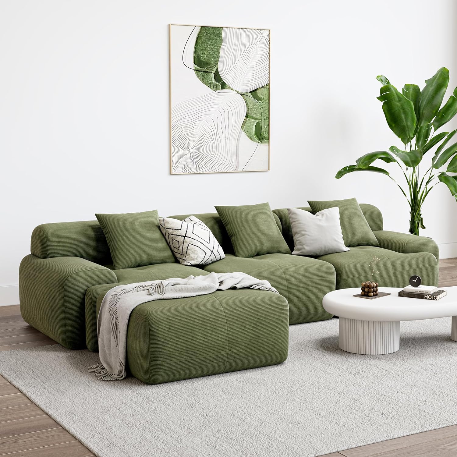 LIKIMIO 118" L-Shape Modern Modular Sofa