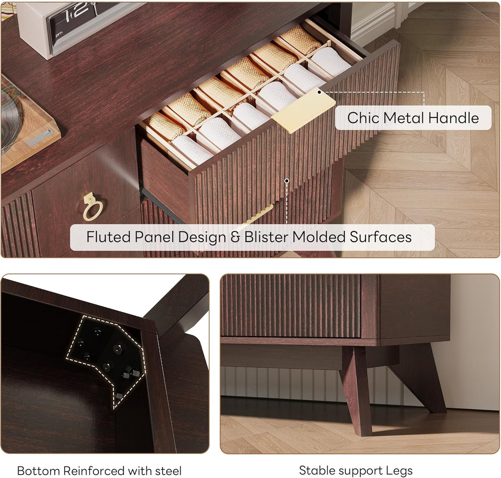 LIKIMIO Walnut 9-Drawers Dresser (55")