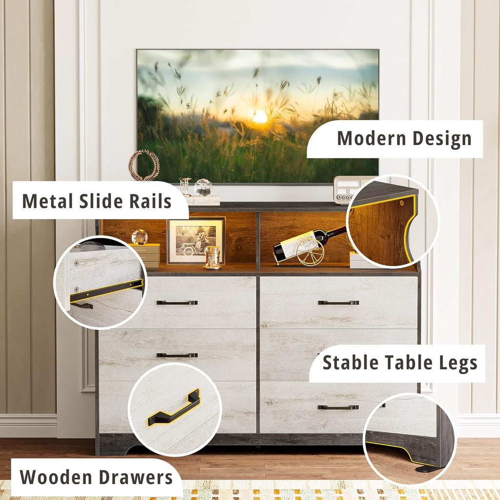 LIKIMIO Wooden Farmhouse Chests & Dresser (47")