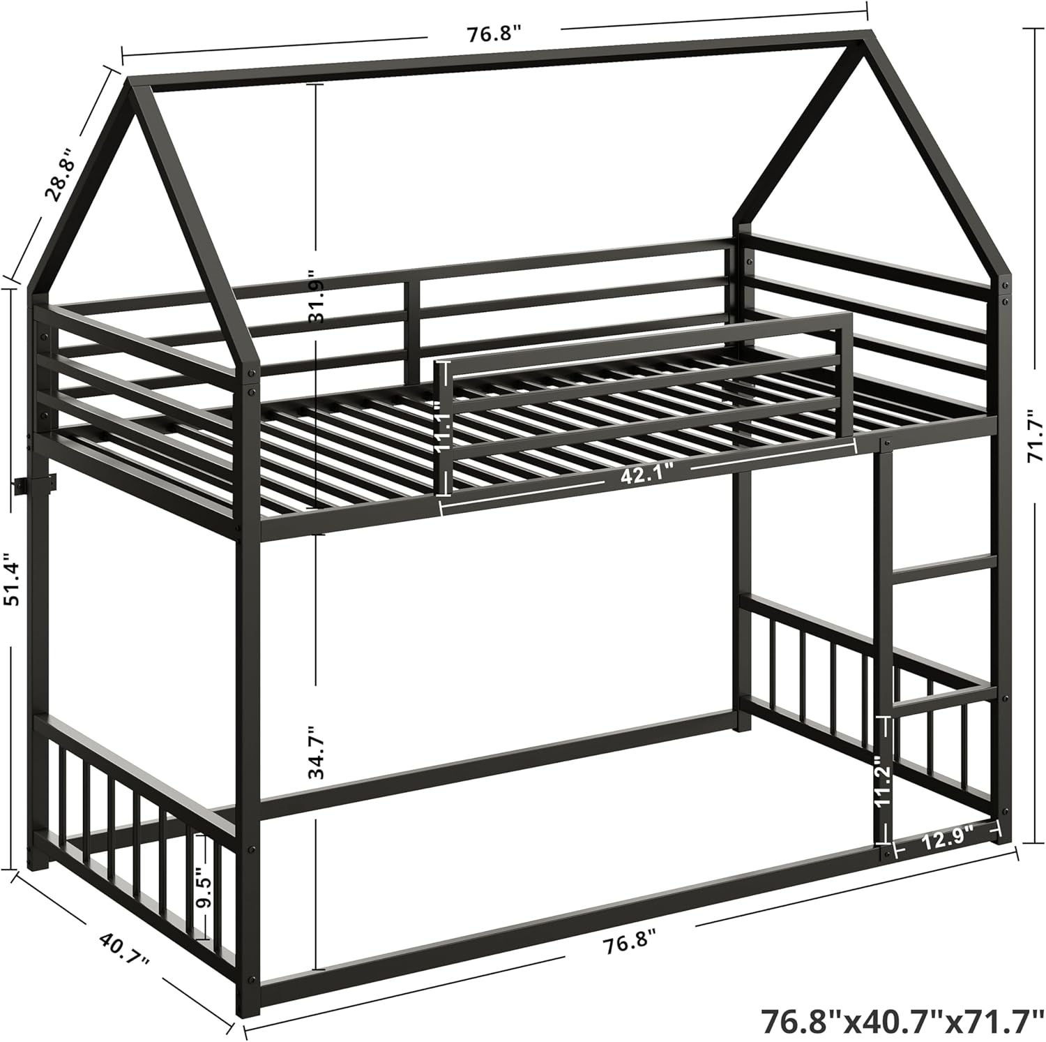 LIKIMIO Bunk Bed Frame