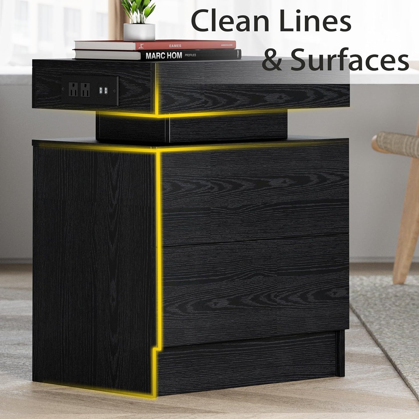 LED Night Stand with Charging Station