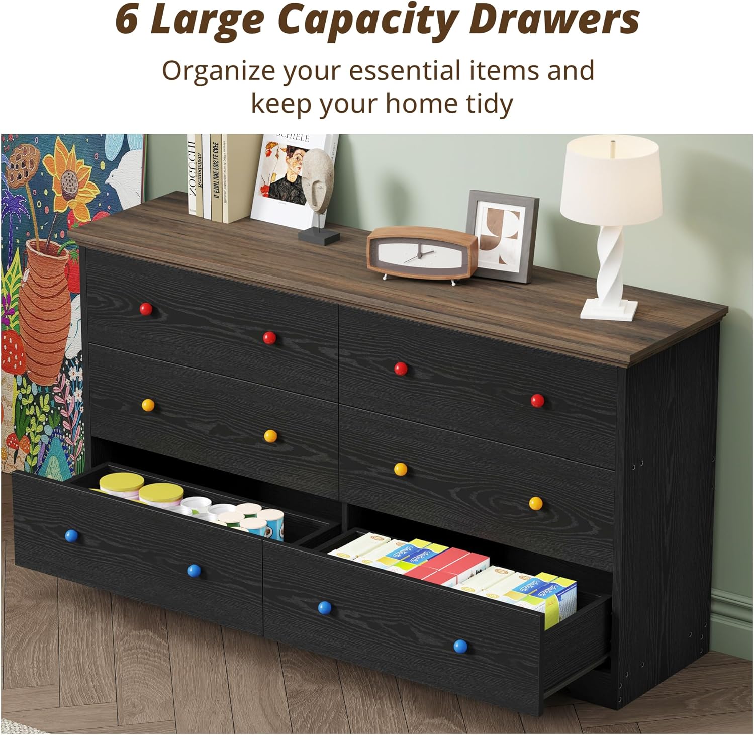 LIKIMIO Wide Wood Chest Dresser (59" )