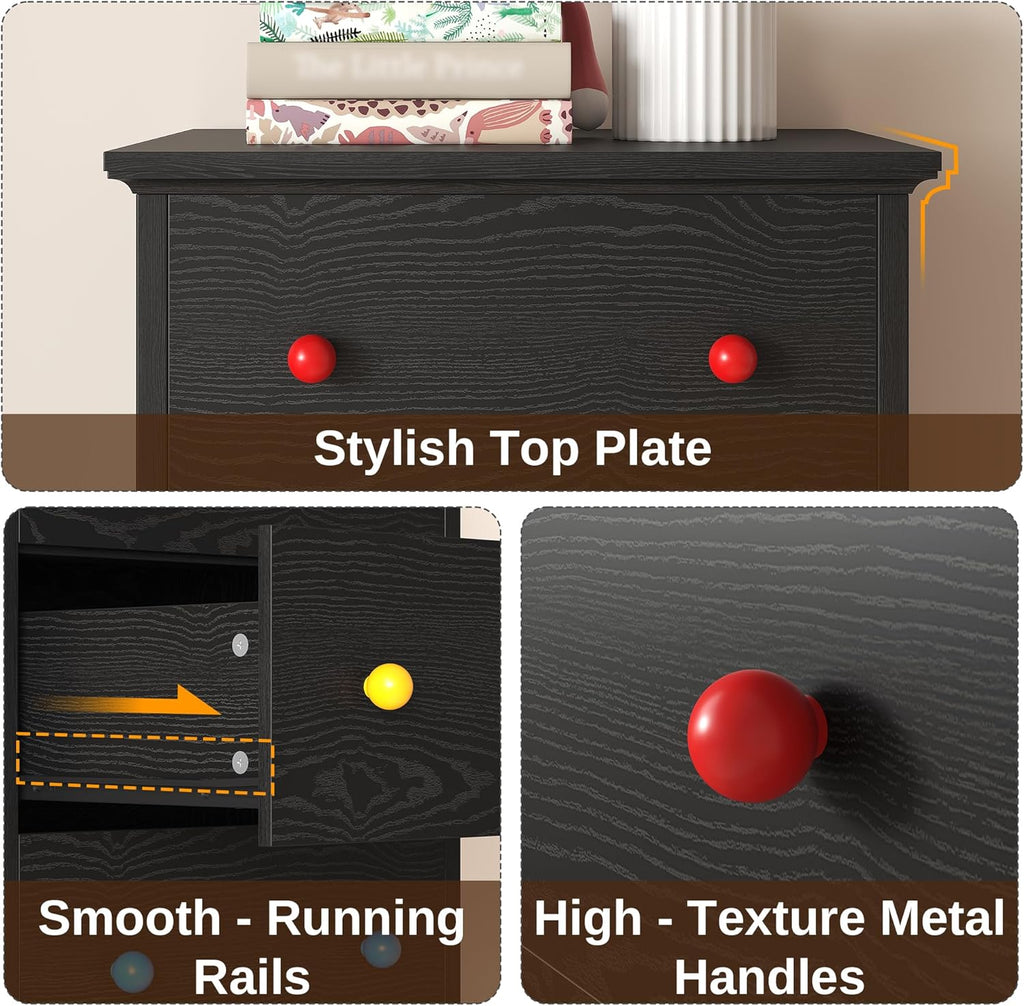 LIKIMIO Wooden 6 Drawer Tallboy (51.5")