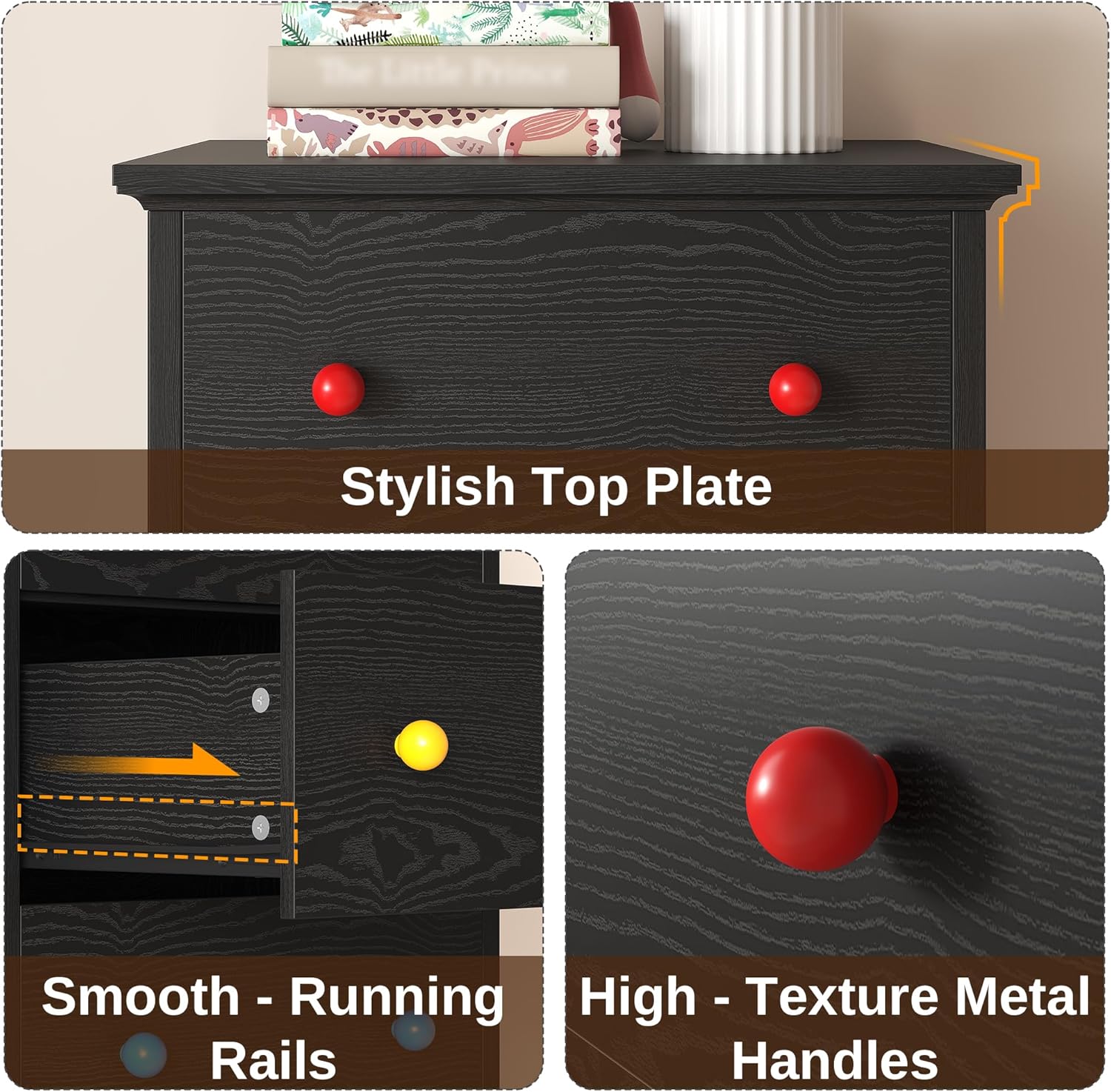 LIKIMIO Wooden 6 Drawer Tallboy (51.5")