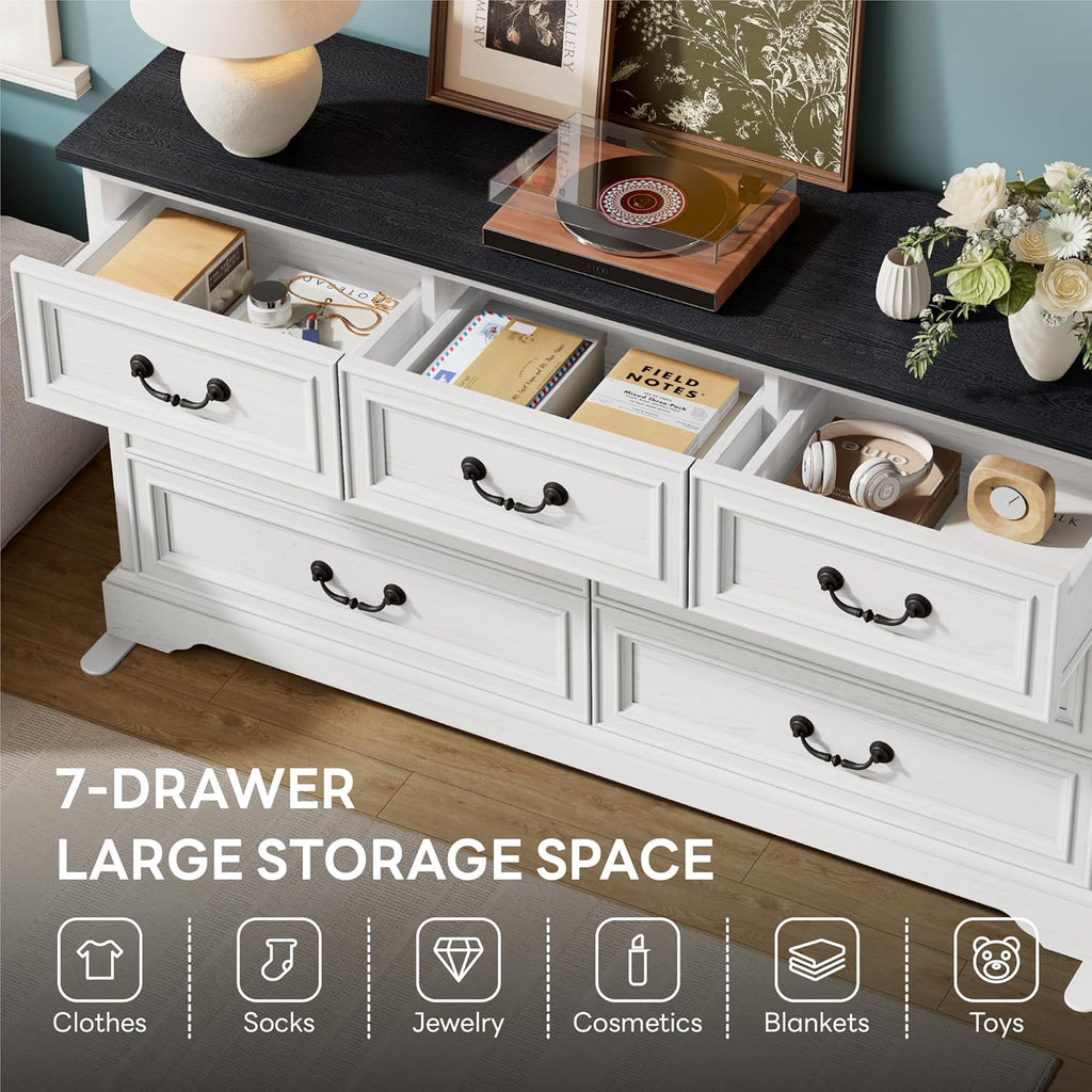 LIKIMIO Wooden 7-drawer Dresser (59")