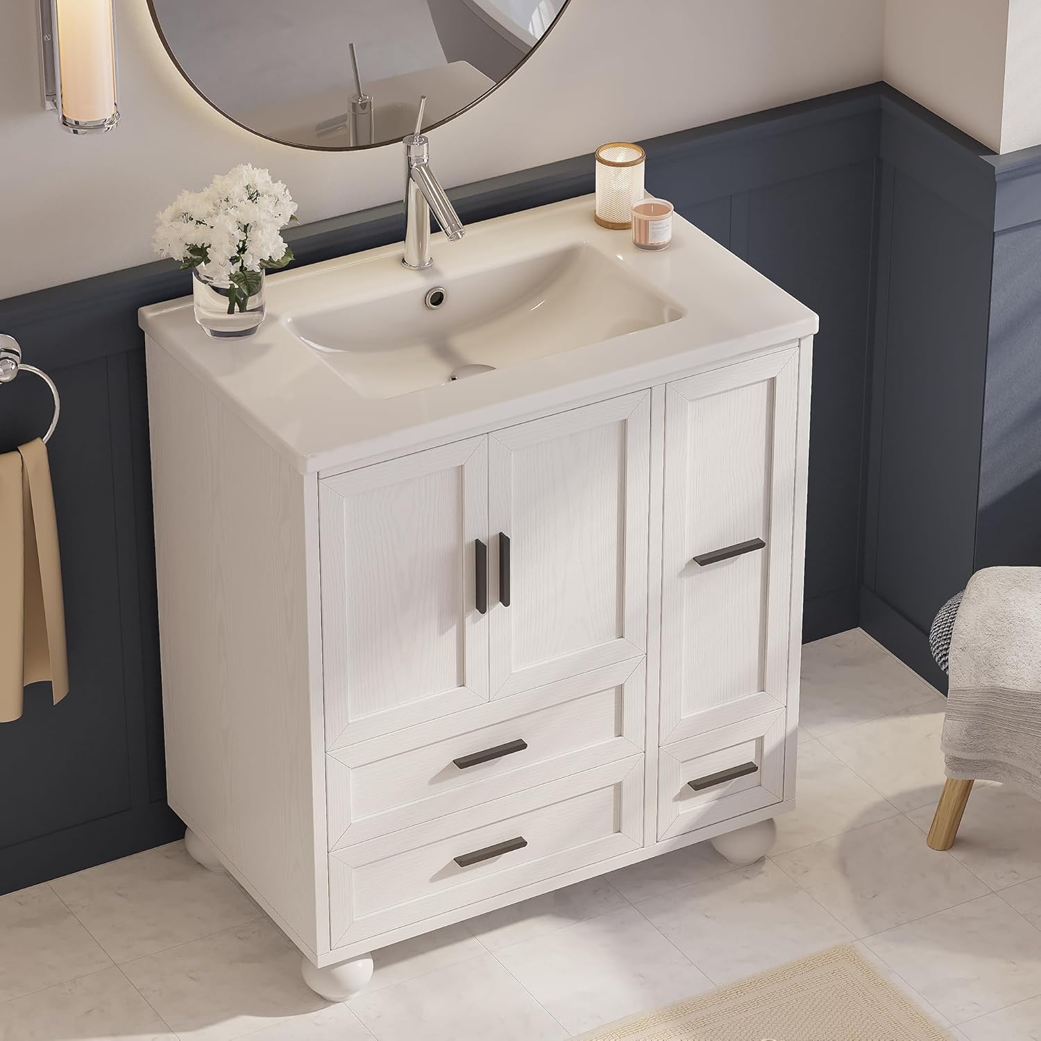 LIKIMIO Modern Wooden Bathroom Vanity (30"/36")