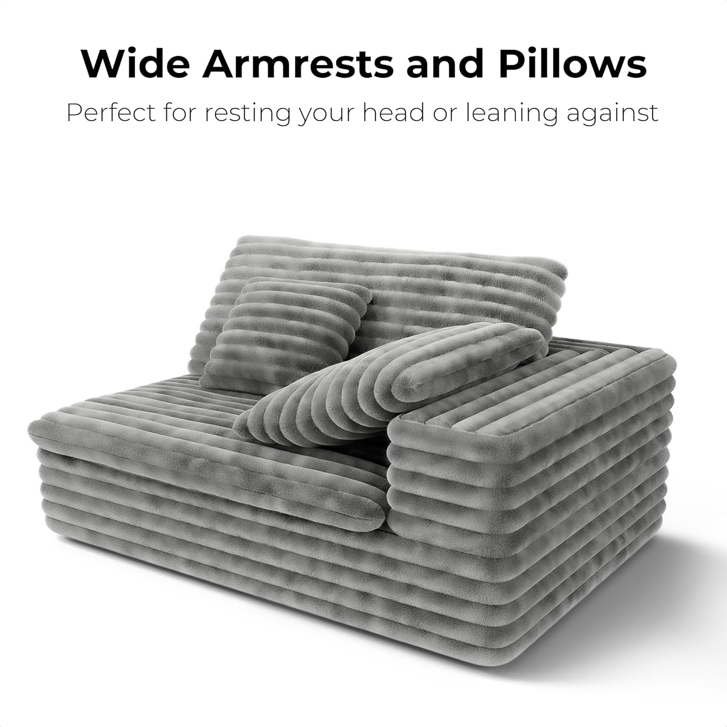 LIKIMIO 112" Plush Corduroy Loveseat