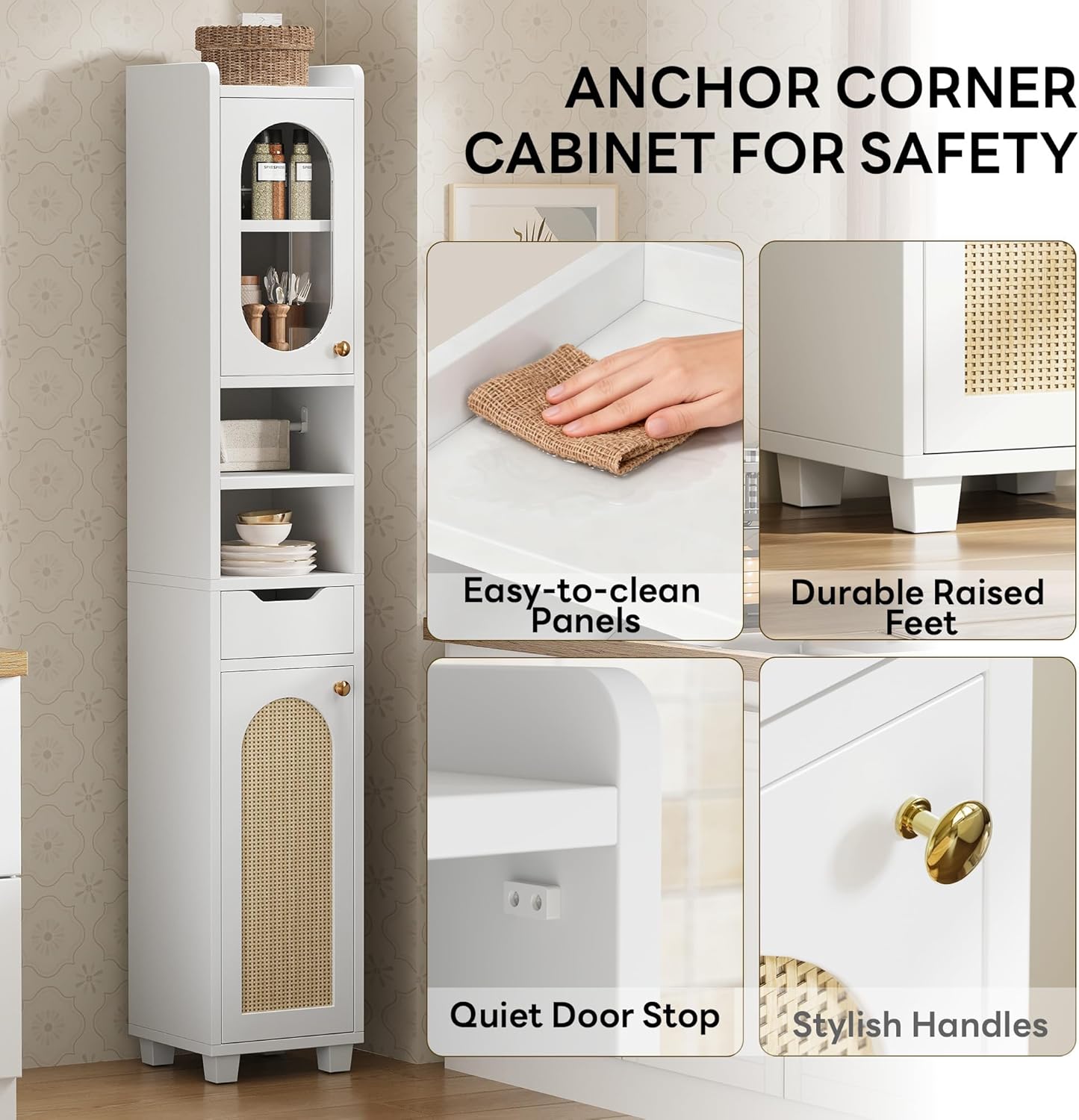 LIKIMIO Slim Freestanding Storage Cabinet（69“）