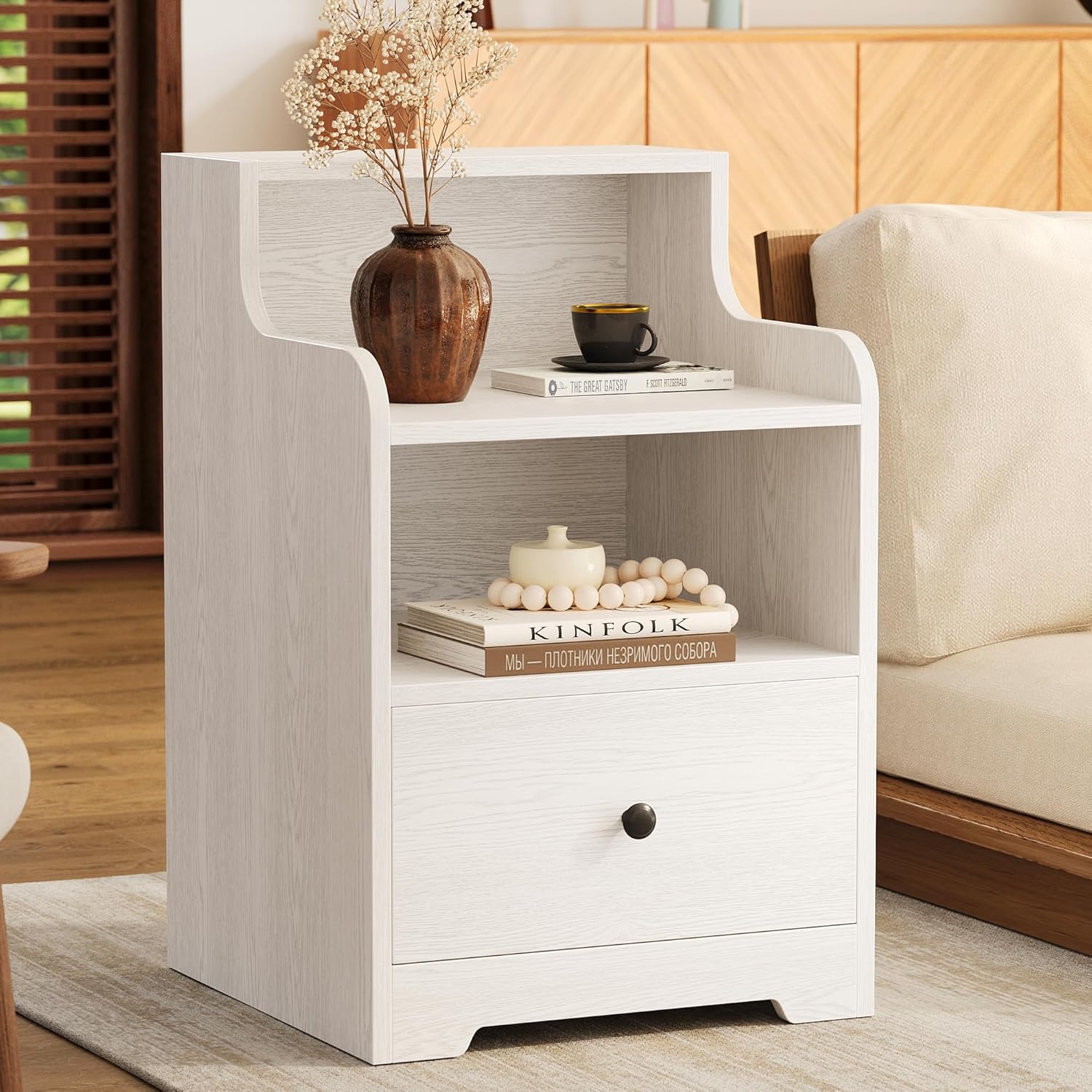 LIKIMIO Versatile Wood Grain Nightstand