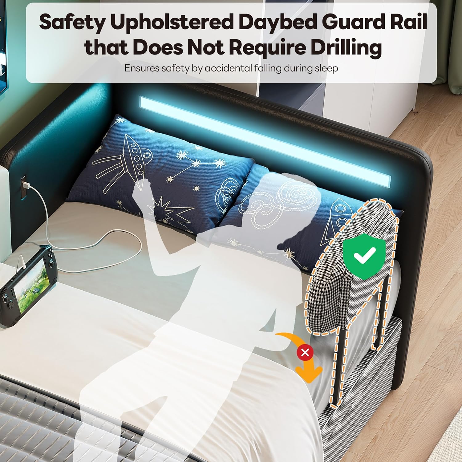 LIKIMIO Leather Corner Bed