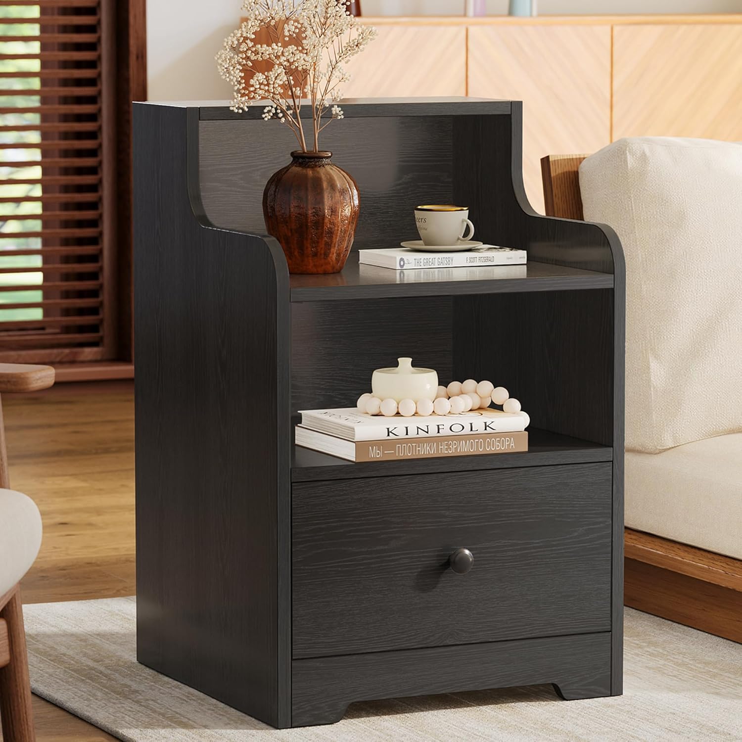 LIKIMIO Versatile Wood Grain Nightstand