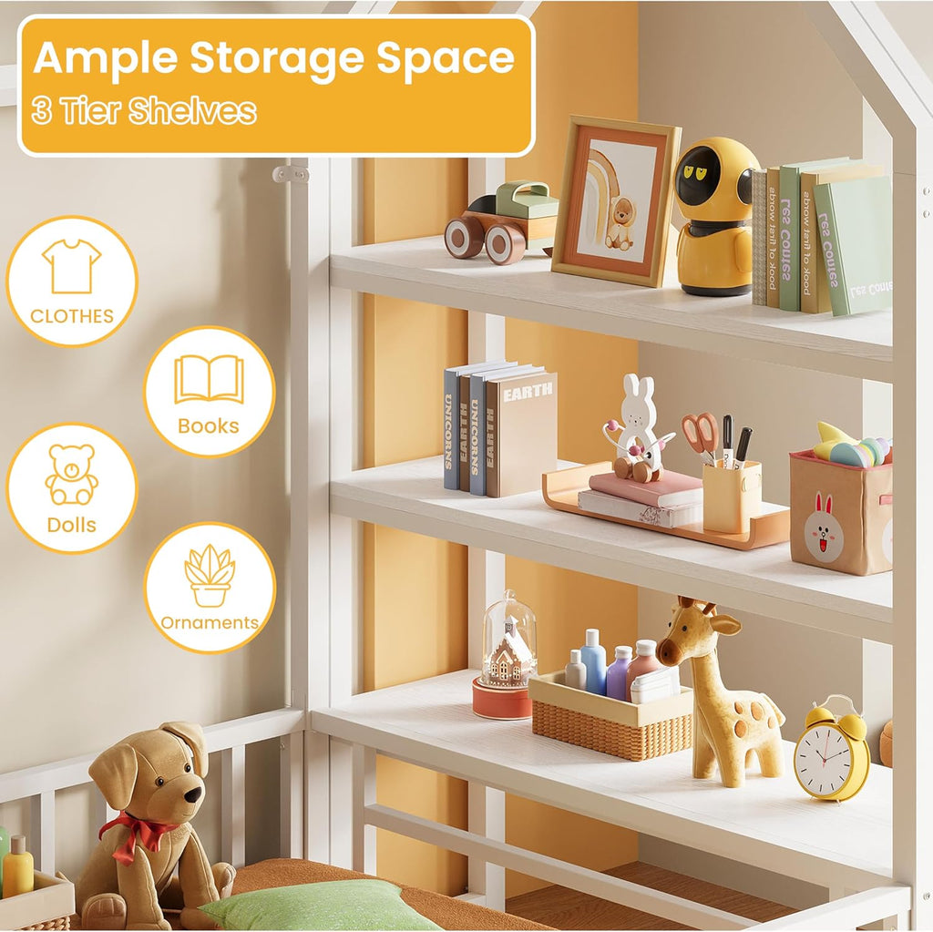 LIKIMIO Floor-standing Storage Loft Bed Frame