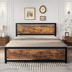 LIKIMIO Walnut Bed Frame