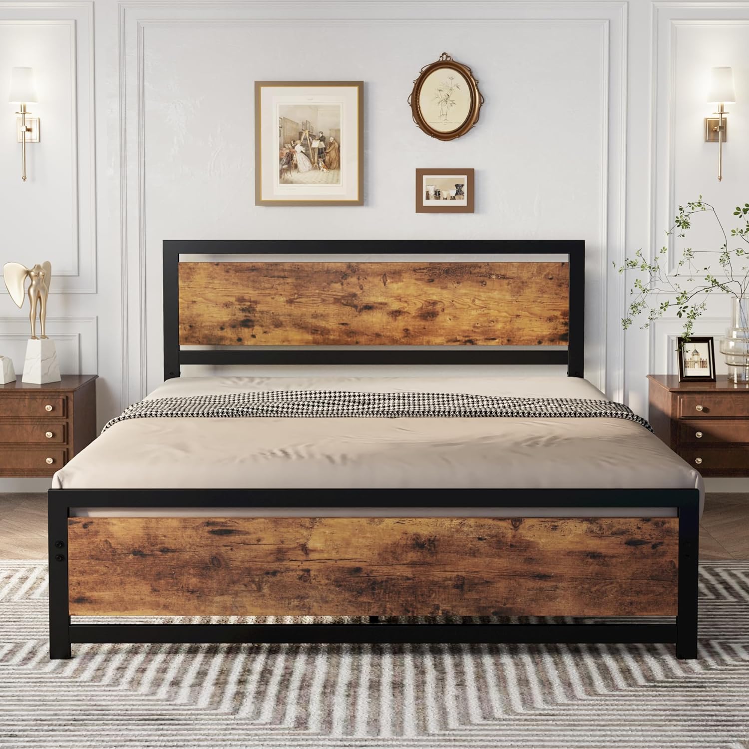 LIKIMIO Walnut Bed Frame