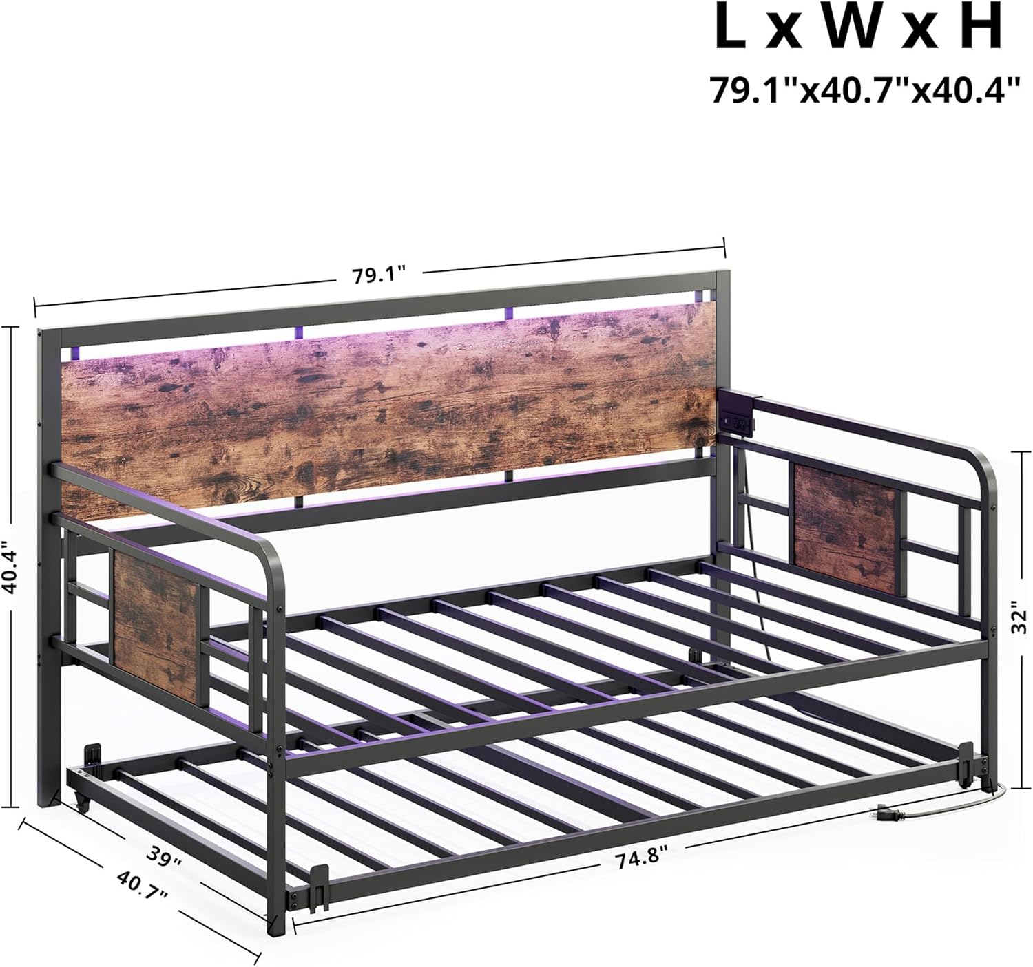 LIKIMIO Retro Pull-Down Sofa Bed